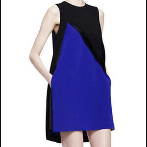 ALEXANDER WANG black and blue sleeveless dress